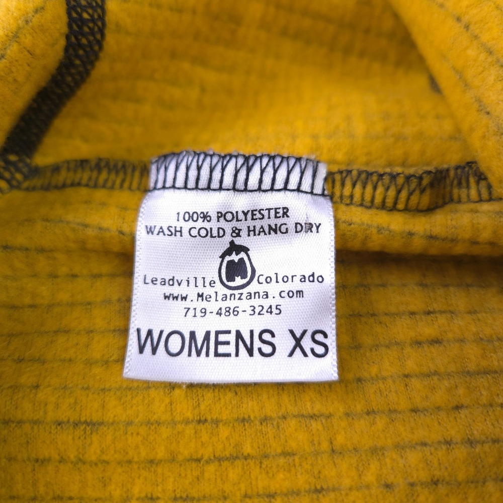 Melanzana Hoodie Womens XS Micro Grid Fleece Sweater Pullover Hiking Yellow EUC - Picture 5 of 7